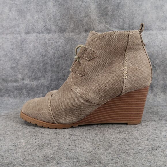 Rampage Shoes Womens 7.5 Booties Wedge Fashion Classic Comfort Chukka Lace Up - Picture 4 of 13